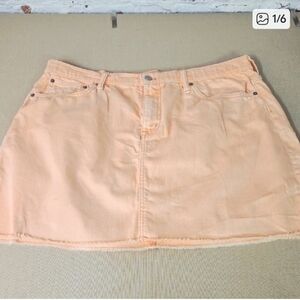J Crew Peach Jean Mini Skirt Sz 10